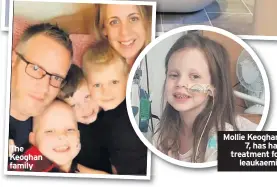  ??  ?? The Keoghan family
Mollie Keoghan, 7, has had treatment for leaukaemia