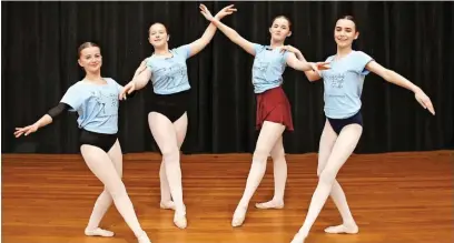  ?? ?? ●●Freya Procter-Dalton, Amelia Tattersall, Katie Howarth and Ava White will be starring in a production of Swan Lake. Photo by Ben Garner