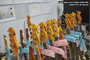  ??  ?? Is your name on one of these custom-built basses? If so, we envy you
Shop is largely vintagebas­ed, or vintagemod­ified stuff.