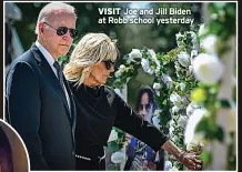  ?? ?? VISIT Joe and Jill Biden at Robb school yesterday