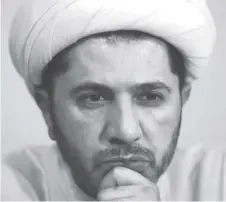  ?? AFP ?? Sheikh Ali Salman, pictured in 2014, has been in prison since 2015.