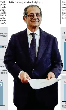  ??  ?? Al vertice Giovanni Tria, 70 anni, ministro dell’economia e delle Finanze ieri al vertice dell’eurogruppo a Bruxelles