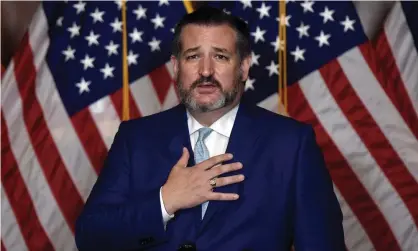  ?? Photograph: Olivier Douliery/AFP/Getty Images ?? Ted Cruz speaks on Capitol Hill.