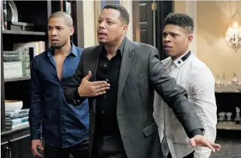  ?? CHUCK HODES/FOX ?? From left, Jussie Smollet, Terrence Howard and Bryshere Gray star in Fox’s Empire.