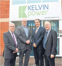  ??  ?? John Brennan and Alastair Brennan of Kelvin Power with Vinci Energies’ Rochdi Ziyat and Patrice Mantz.