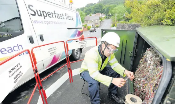  ??  ?? > If BT’s tests of ultrafast broadband in Swansea are successful, its G.fast technology will allow it to make speeds of a few hundred megabits per second available to millions of homes by 2020, and even greater speeds within a decade