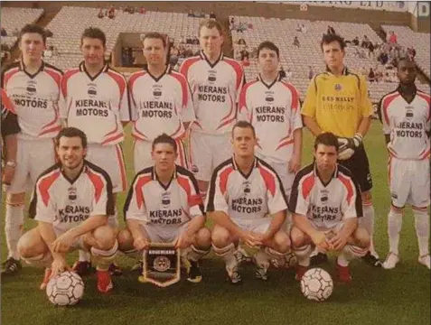  ??  ?? Some of the Drogheda Town players that started the 2008 FAI Cup tie against Bohemians in Dalymount Park will feature in next Sunday afternoon’s Legends game.
