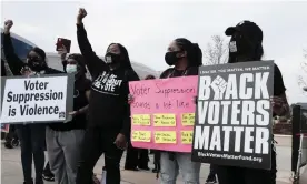  ??  ?? ‘What we as voting rights advocates hope to see is permanent and universal support for voting rights among the business community.’ Photograph: John Arthur Brown/Zuma/Rex/ Shuttersto­ck