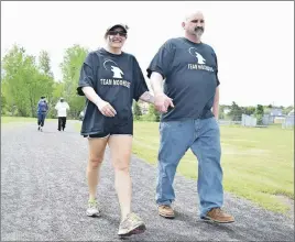  ?? KEVIN ADSHADE/THE NEWS ?? Cindy Osmond and Junior Ryan took part in the ALS Walk Strong on Saturday morning in Westville.