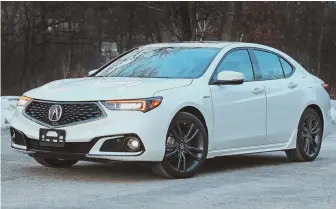  ?? STAFF PHOTO BY MATT WEST ?? LUXURY: The 2018 Acura TLX A-Spec offers luxury and power for a great price.