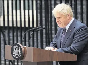  ?? Picture: PA, Gareth Fuller ?? Prime Minister Boris Johnson announced last week he was resigning as leader of the Conservati­ve Party