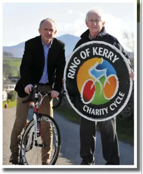  ??  ?? Cycle Chairman Tony Daly and PRO Cathal Walshe promoting this year’s Ring of Kerry Charity Cycle.