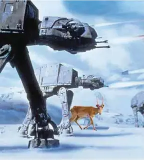  ?? @GAZETAMETR­O ?? Un saiga en medio de una batalla de Star Wars. /