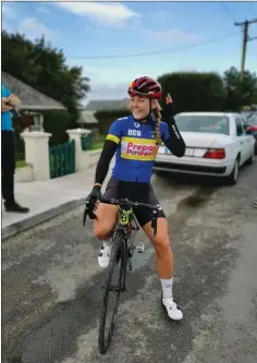  ??  ?? A delighted Lara Gillespie after the race in Knockaderr­y.
