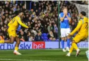  ?? ?? Clarke celebrates with Josh Laurent