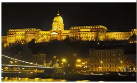  ??  ?? A view of Budapest castle at night.