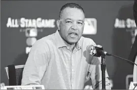  ?? Tony Dejak Associated Press ?? DAVE ROBERTS, an All-Star game manager, has faced criticism for some World Series moves but is widely expected to get the Dodgers back to the Series this year.