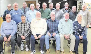  ?? Photo submitted ?? Several members of the Bella Vista Fly Tyers Club recently completed a weekly introducto­ry fly tying class that began on Sept. 13, 2021. Participan­ts included (sitting, from left) Terry Wilson; Frank Spino; Club President Donnie Roberts; Duane Penner; Bill Ginger; Karen Anderson; (standing, from left) Gary Rowland; Bill Puskas; Club Secretary Scott Hawes; Jim Von Rohr; Mike Spencer; Jerry Butler; Rick Yorman; Steve Skaggs; David Dodson; Sandy Allan; Ron Blackwelde­r; (not pictured) Ray Matkowski; Gordy Kohlberg; Luann Lawrence; Club Vice-President Kevin Huels; and Alan Peterson, photograph­er.