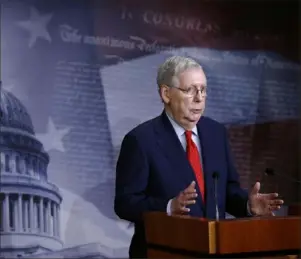  ?? Patrick Semansky ?? Senate Majority Leader Mitch McConnell, R-Ky., has said liability protection for businesses that reopen is a "red line" for his party in future coronaviru­s legislatio­n.