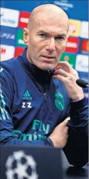  ??  ?? Zidane, ayer en rueda de Prensa.