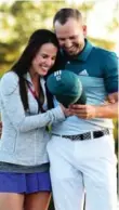  ?? HARRY HOW/GETTY IMAGES FILE PHOTO ?? Angela Akins and Sergio Garcia, who celebrated at the Masters, will tie the knot after the British Open.