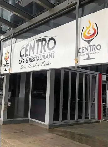  ?? Photo: Contribute­d ?? NEW RESTAURANT: Centro Bar and Restaurant is opening this week.