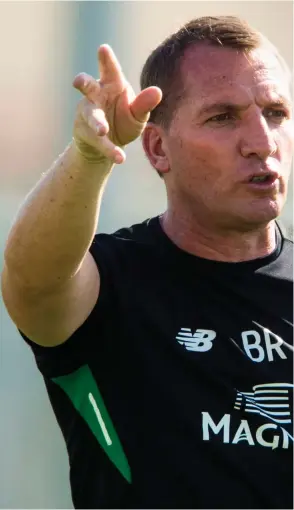  ??  ?? Brendan Rodgers doesn’t get too up or down. ‘If you listen to everything that’s said you suffer emotionall­y,’ he says