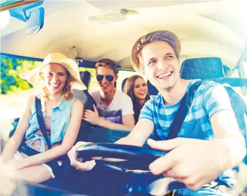  ?? — GETTY IMAGES FILES ?? A car full of teenagers and loud music can distract even the most responsibl­e driver.