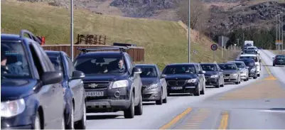  ?? PÅL CHRISTENSE­N ?? Tett trafikk på E39 i Gjesdal.