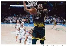  ?? Sue Ogrocki/Associated Press ?? Warriors forward Jonathan Kuminga has averaged 9.2 points on 50.3 percent shooting from the field in 54 games this season.