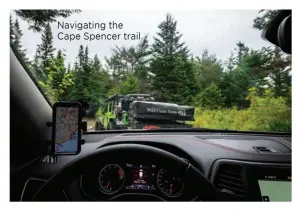  ??  ?? Navigating the Cape Spencer trail.