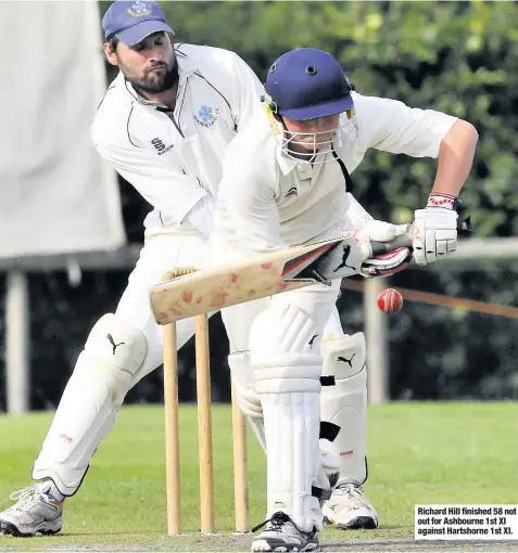  ??  ?? Richard Hill finished 58 not out for Ashbourne 1st XI against Hartshorne 1st XI.