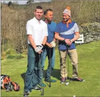  ??  ?? Ali Proven, Peter Sinclair and Simon Taylor on the course.