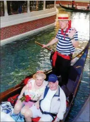  ?? SUBMITTED PHOTOS ?? John and Cookie Swistak enjoy a gondola ride at Las Vegas for their 50th wedding anniversar­y.