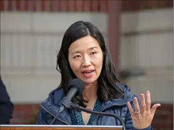  ?? STUART CAHILL/BOSTON HERALD ?? Boston Mayor Michelle Wu told WBZ’s Jon Keller that her team is “not going to stop” until they ensure city’s housing is affordable to its residents during a segment aired Sunday.