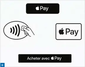  ??  ?? ▲ Vous pouvez payer avec Apple Pay lorsque vous voyez un de ces logos en magasin, sur internet ou dans une appli iPhone.