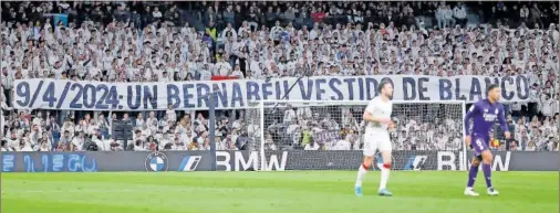  ?? ?? La Grada Fans ya pidió el día del Athletic que la afición fuera de blanco esta noche ante el City.