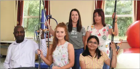  ??  ?? Wole Ajibare, Sarah Potts, Nita Desai (back) Michelle and Sarah O’Donoghue at St Mary of the Angels, Beaufort.