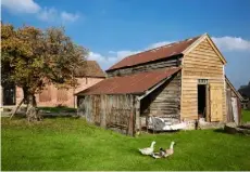  ??  ?? THE GOOD LIFE GETAWAY Surrounded by the majestic Shropshire Hills, West Redford Farm Barns was derelict until it was bought by husband-and-wife interior design duo Rupert and Jude Hunt. Both accommodat­ion options – Ludlow Barn, which sleeps eight, and...