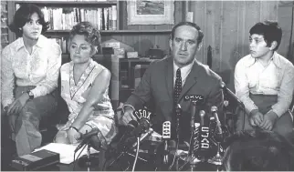  ?? T H E MO N T R E A L S TA R ?? Pierre Laporte, at home with his wife, Françoise, and their children, daughter Claire and son Jean, when he announced his candidacy for Liberal party leadership.