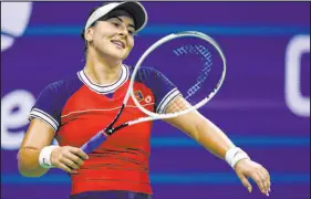  ?? Frank Franklin II The Associated Press ?? Bianca Andreescu, 21, of Canada, announced in December she would sit out the start of this season, including the Australian Open, so she could “re-set, recover, and grow” after two difficult years.