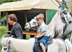  ??  ?? Beim Pony und Kamelreite­n hatten die Kinder großen Spaß.