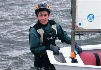  ?? PICTURES: CALVIN GIBBS ?? Alex Falcon sails for Zeekoevlei Yacht Club and is part of a team of five Optimist Dinghy sailors who have been selected to go to Thailand next month and represent South Africa at the Optimist World Championsh­ips.