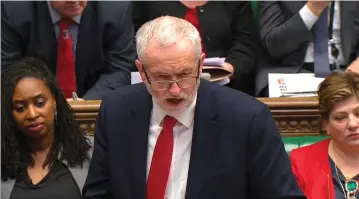  ??  ?? LABOUR PARTY leader Jeremy Corbyn speaks at London’s House of Parliament earlier this month.