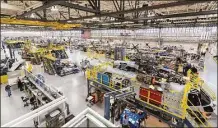  ?? ?? A CH-53K King Stallion helicopter takes shape this month at the headquarte­rs factory of Sikorsky in Stratford.