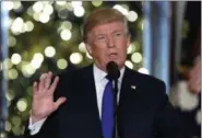  ?? EVAN VUCCI — THE ASSOCIATED PRESS ?? President Donald Trump speaks in the Grand Foyer of the White House in Washington.