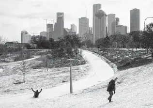  ?? Jon Shapley / Staff photograph­er ?? February’s winter storm killed at least 210 people after leaving more than 4.5 million Texas homes and businesses without power for three days in freezing temperatur­es.