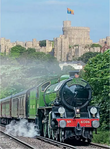  ?? ?? B1 No. 61306 Mayflower heads the ‘Royal Windsor Steam Express’ on June 5, 2021. Like Steam Dreams, the locomotive is now in the ownership of Locomotive Services Ltd. STEAM DREAMS