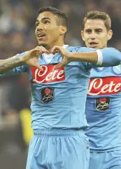  ?? GETTY ?? Allan, 24 anni, festeggia il gol dell’1-0. Dietro, Jorginho (23)