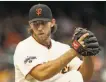  ?? Brian Bahr / Getty Images ?? Madison Bumgarner notched his 18th victory of the season.